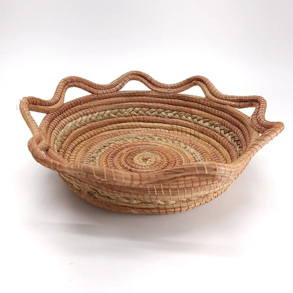 Pine Needle‎ Basket Hand Woven 14